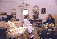 Rosalynn Carter and Jimmy Carter with the Empress of Iran, 07/11/1977