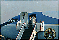 President Carter waves from Air Force One on his arrival in Tehran, Iran. 12/31/1977 - ARC Identifier: 177328