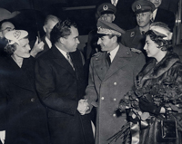 Vice President Nixon shaking hands with the Shah of Iran, 12/13/1954