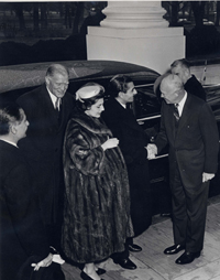 President Eisenhower greeting the Shah of Iran and Empress Soraya, 12/13/1954