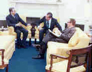 President Nixon & Secretary Henry Kissinger and the Shah of Iran in the Oval Office , 07/26/1973