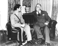 Photograph of President Roosevelt with the Shah of Iran during the Tehran Conference - November 30, 1943
